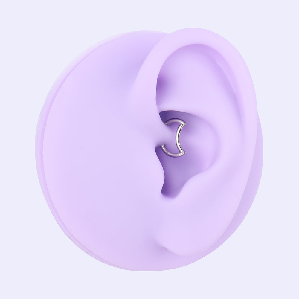 Crescent Clicker Hoop - Stainless Steel - Daith, Septum - Oumo Jewelry
