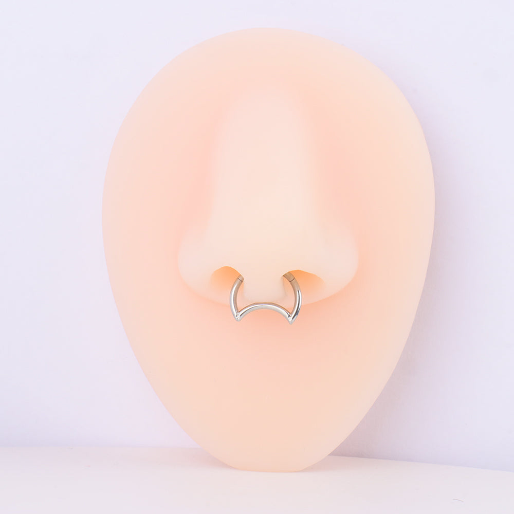 Crescent Clicker Hoop - Stainless Steel - Daith, Septum - Oumo Jewelry