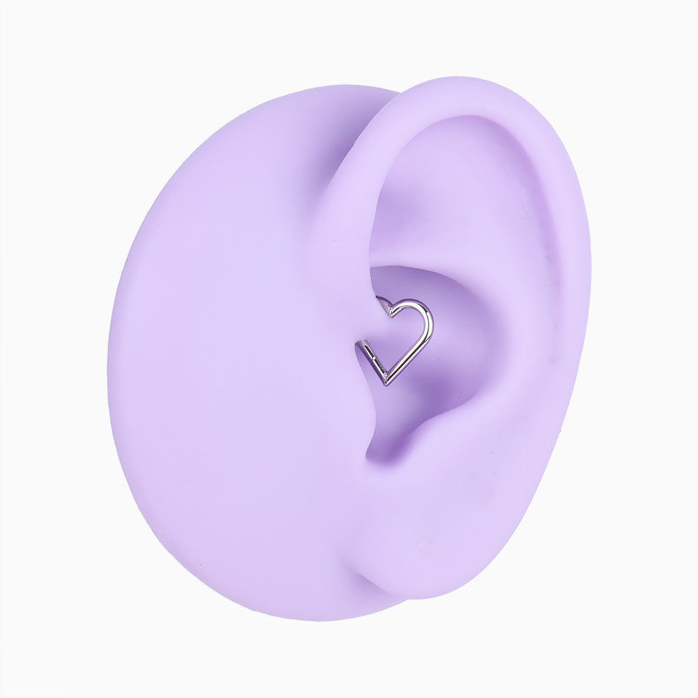 Heart Clicker Hoop - Stainless Steel - Daith - Oumo Jewelry