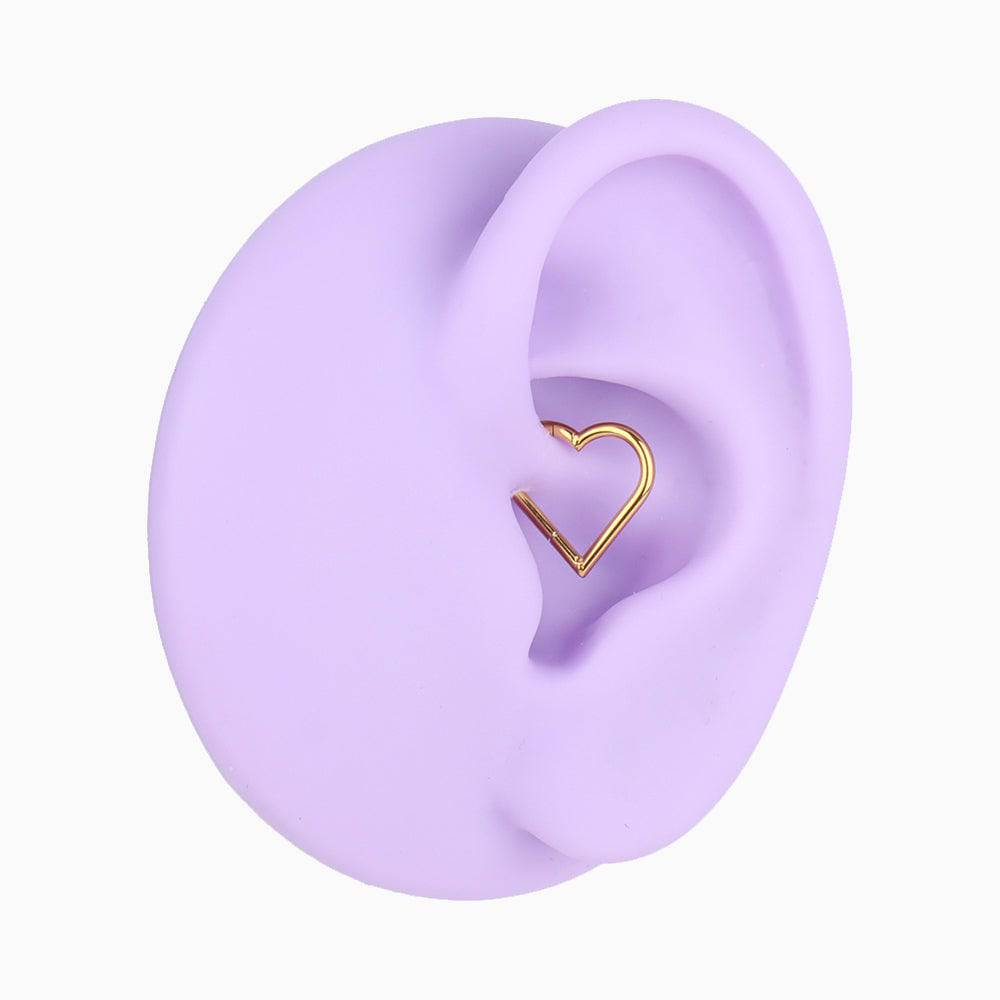 Heart Clicker Hoop - Stainless Steel - Daith - Oumo Jewelry
