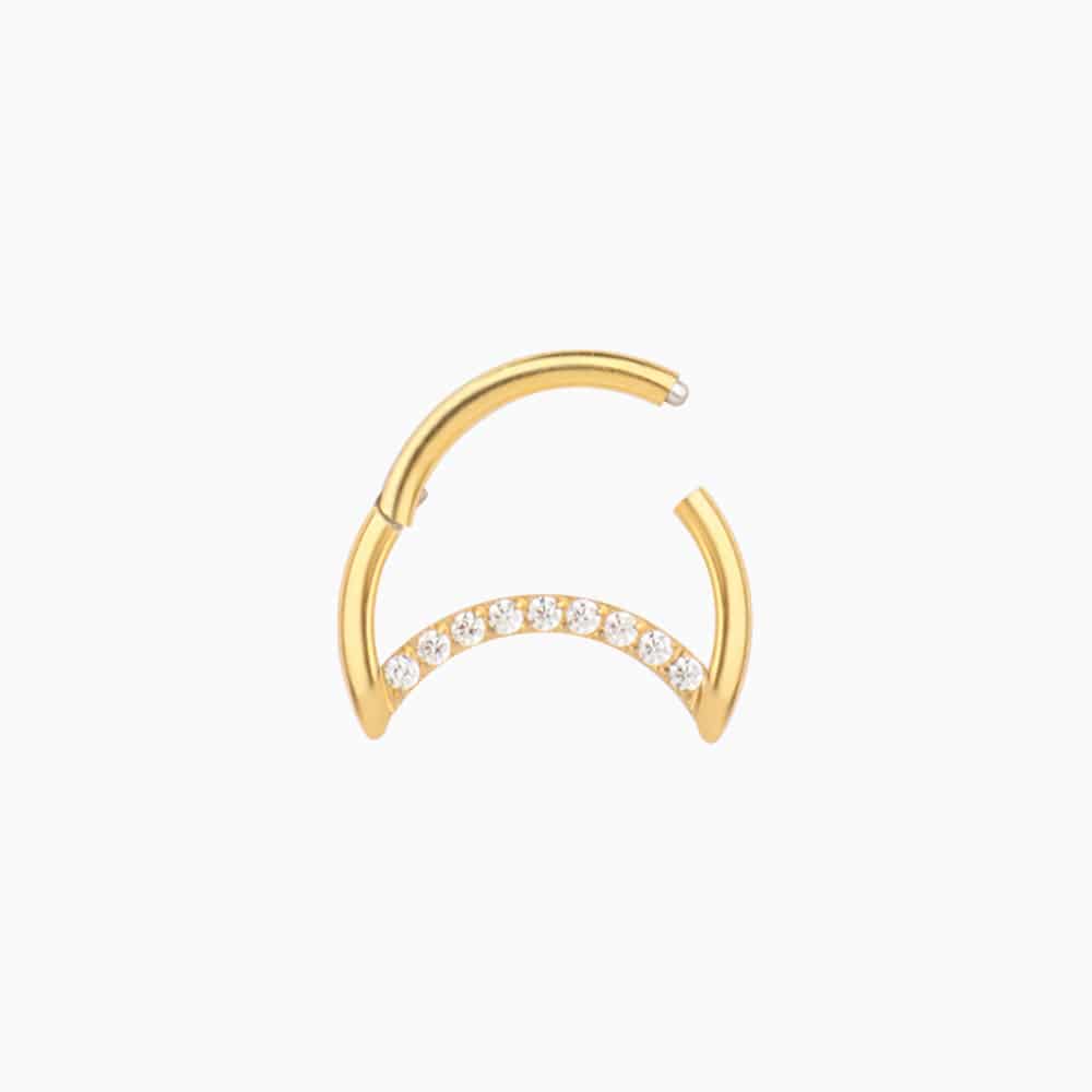 Shining Crescent Clicker Hoop - OhmoJewelry