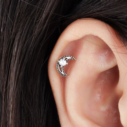 Attractive Crescent Stud - OhmoJewelry