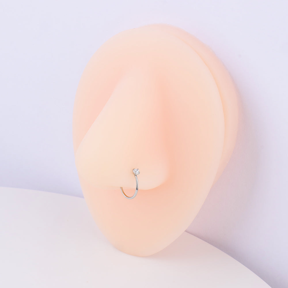 Basic Gem Nose Hoop - Stainless Steel - Septum - Oumo Jewelry