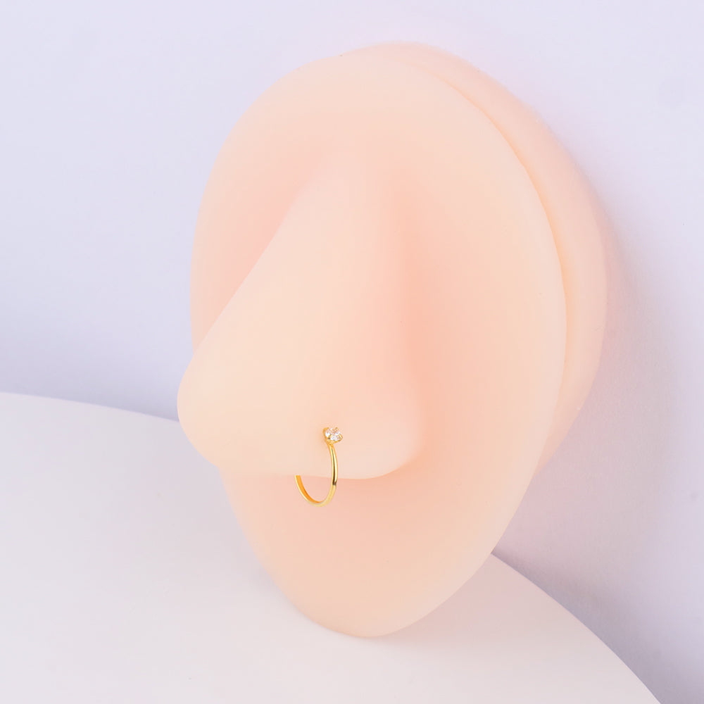 Basic Gem Nose Hoop - Stainless Steel - Septum - Oumo Jewelry