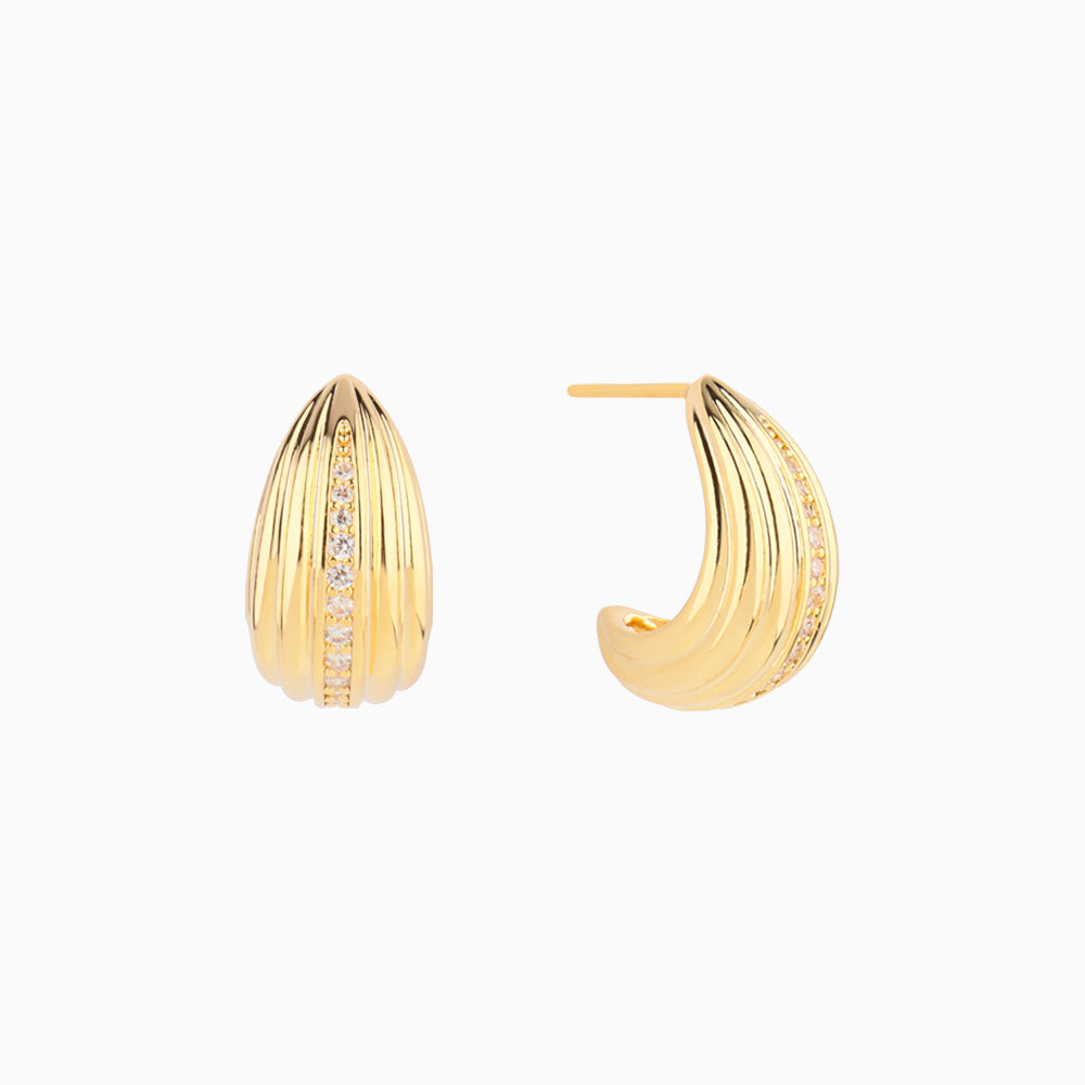 Basic Huggie Studs - Brass - Oumo Jewelry