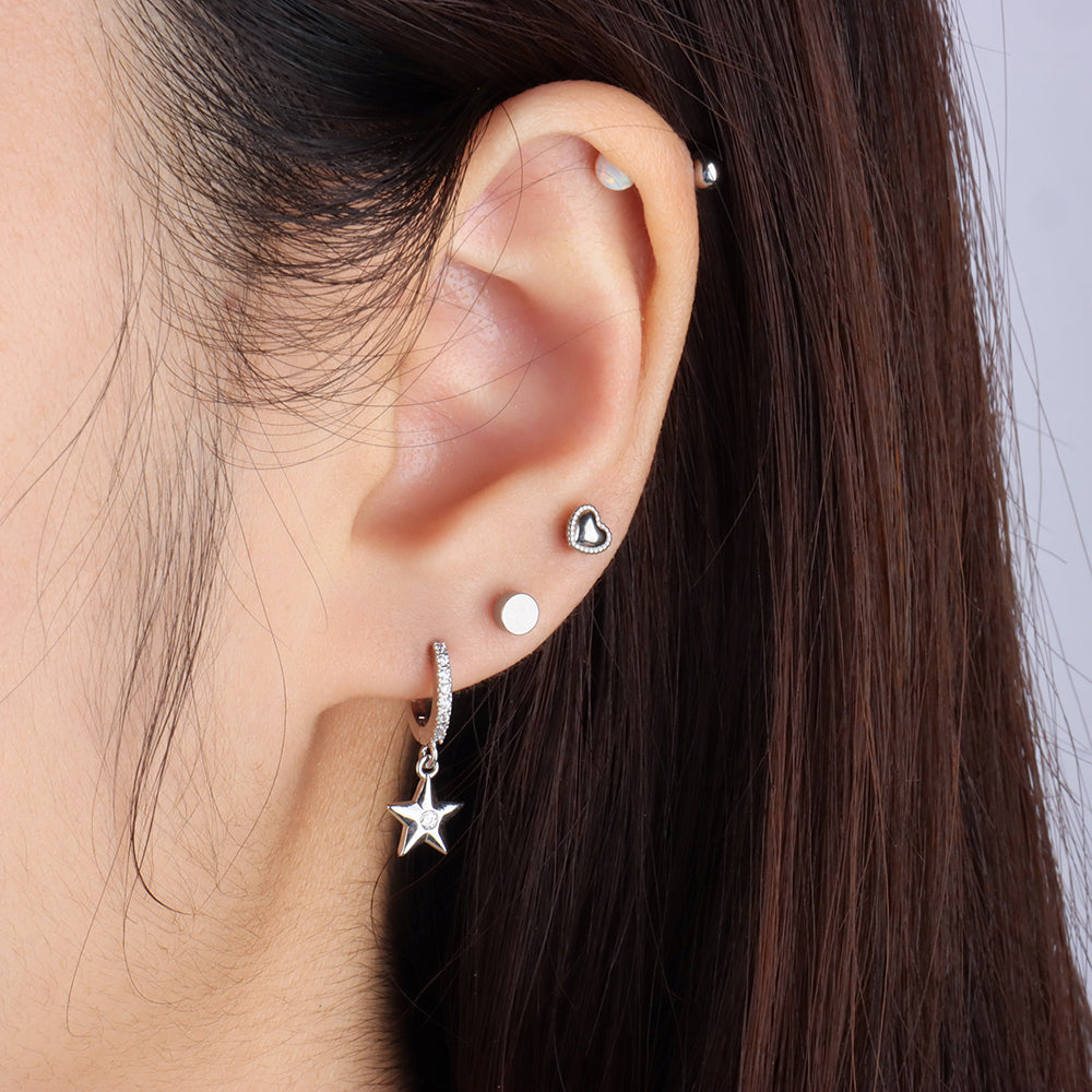 Basic Simple Flatback Stud - Stainless Steel - Helix, Forward Helix, Upper Lobe - Oumo Jewelry