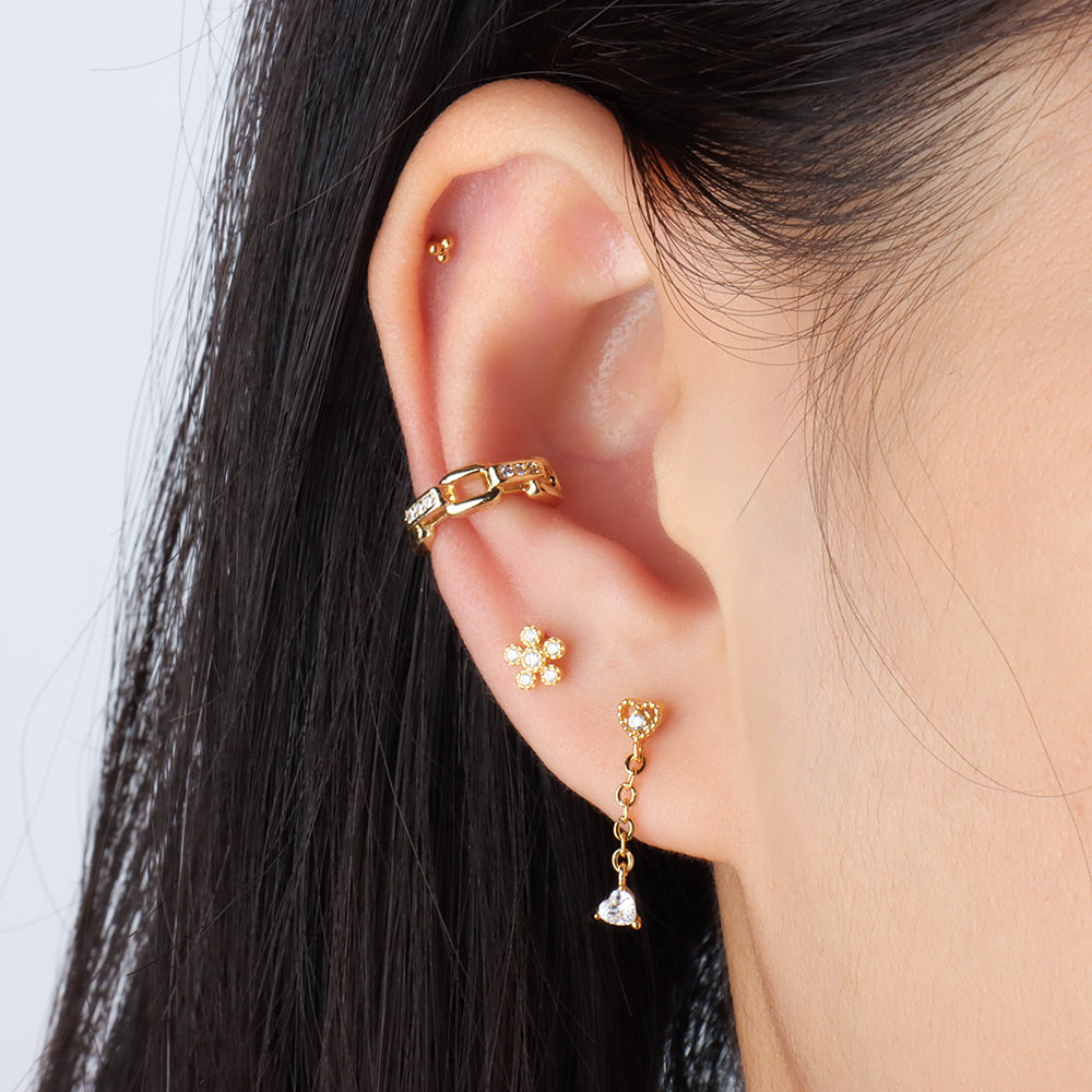 Basic Flatback Stud - Stainless Steel - Helix, Forward Helix, Upper Lobe - Oumo Jewelry