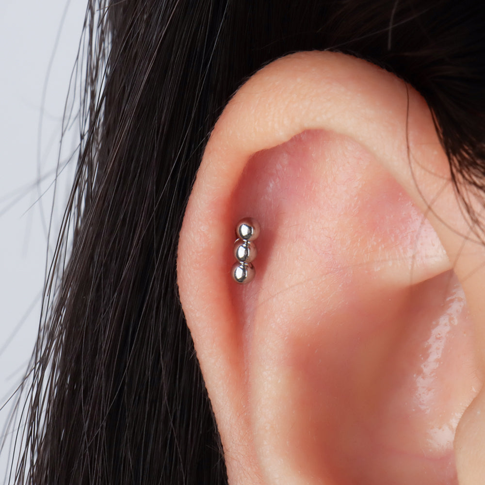 Basic Threadless Flatback Stud - Stainless Steel - Helix, Upper Lobe, Conch - Oumo Jewelry