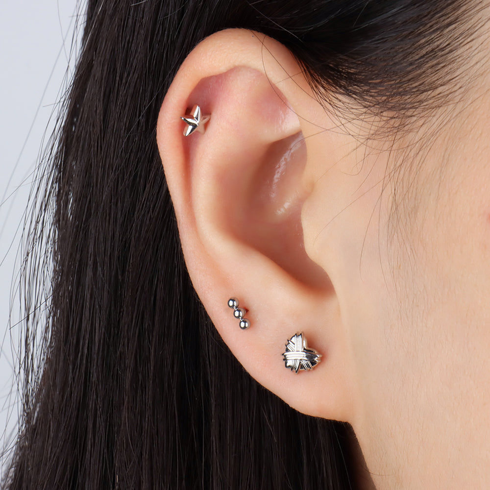 Basic Threadless Flatback Stud - Stainless Steel - Helix, Upper Lobe, Conch - Oumo Jewelry