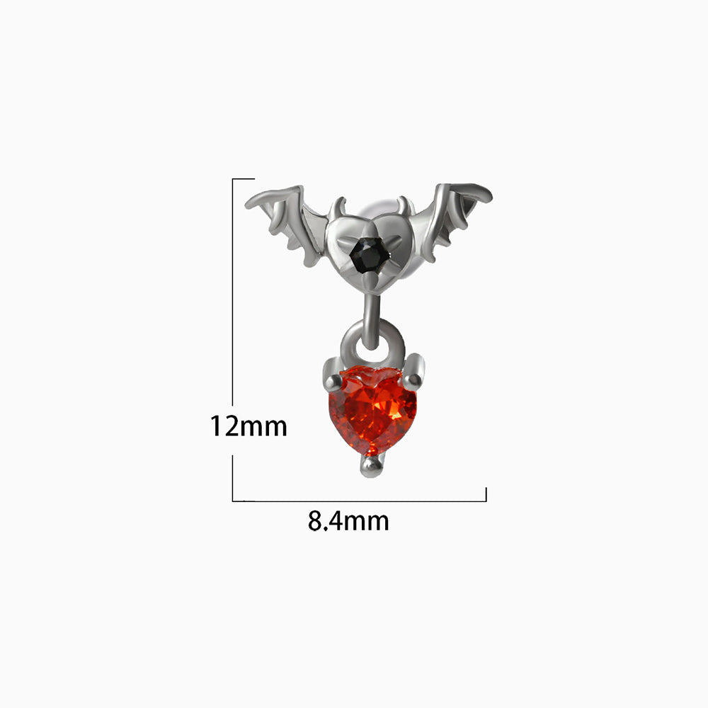 Bat Heart Drop Earring - OhmoJewelry