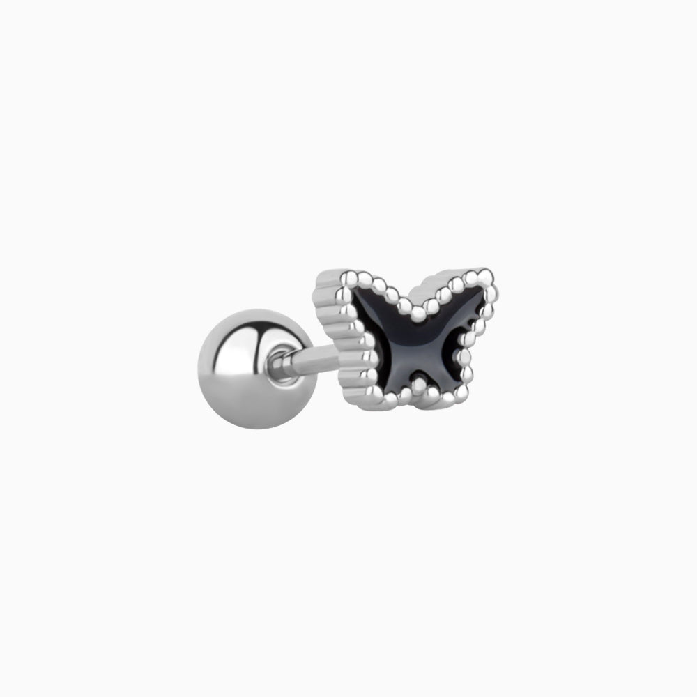 Black Enamel Butterfly Stud - OhmoJewelry