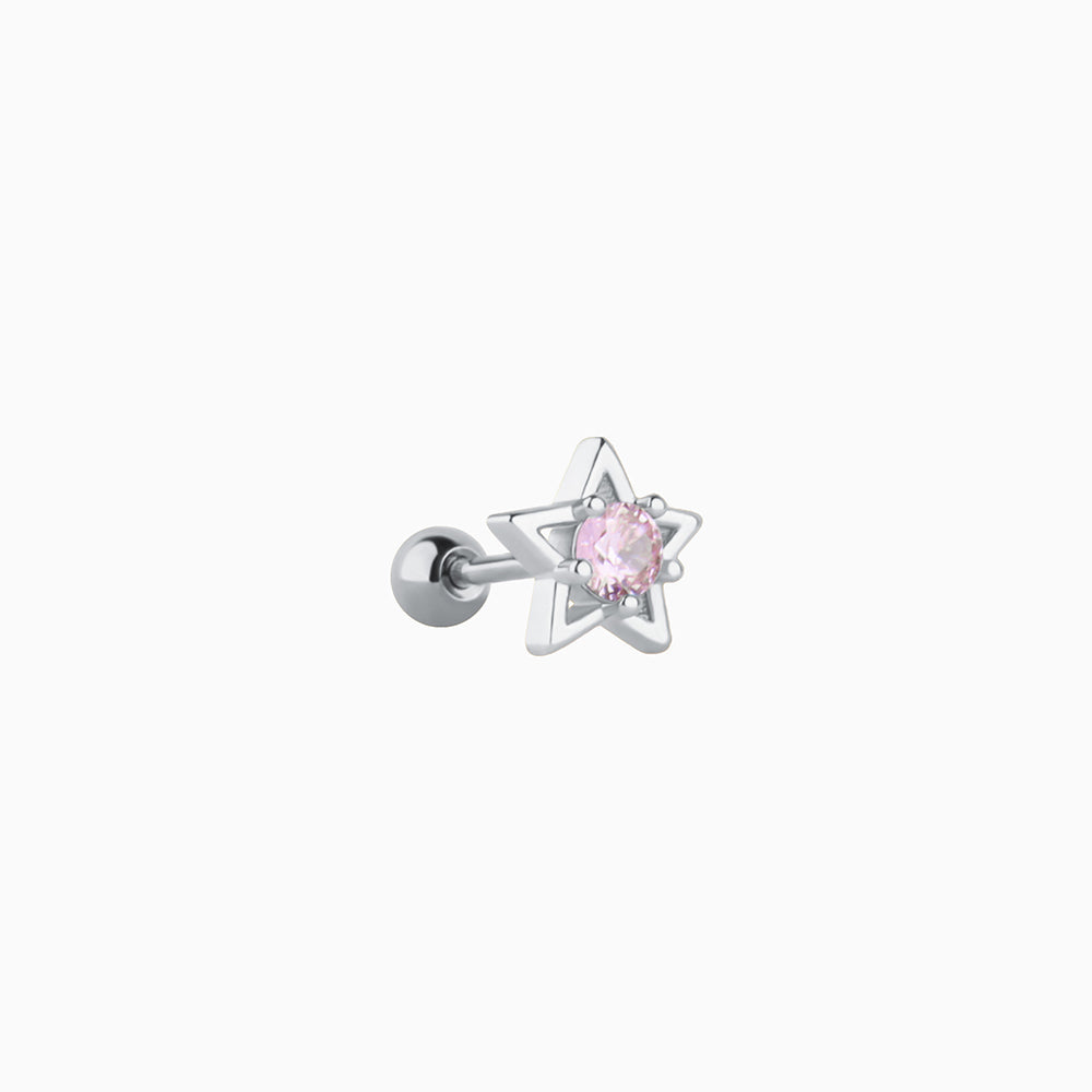 Beautiful Star Stud - Stainless Steel - Upper Lobe, Helix, Flat - Oumo Jewelry