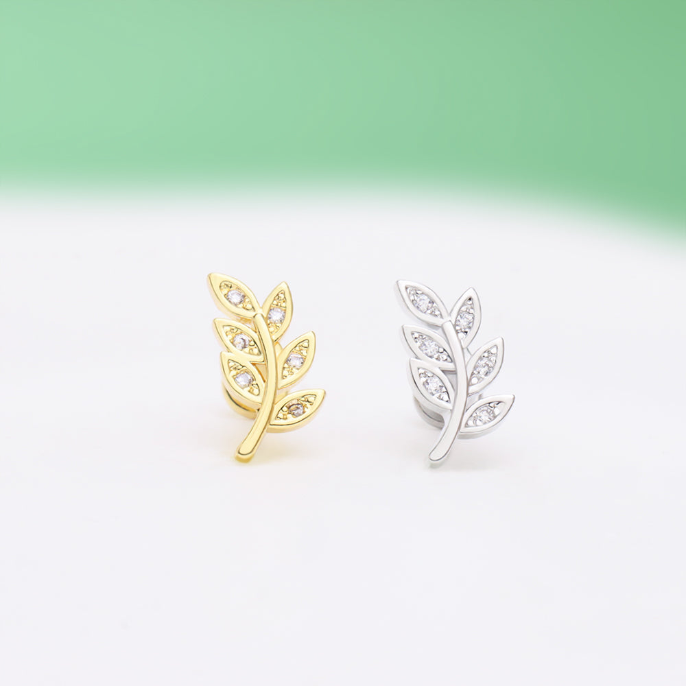 Branch Leaf Stud - OhmoJewelry