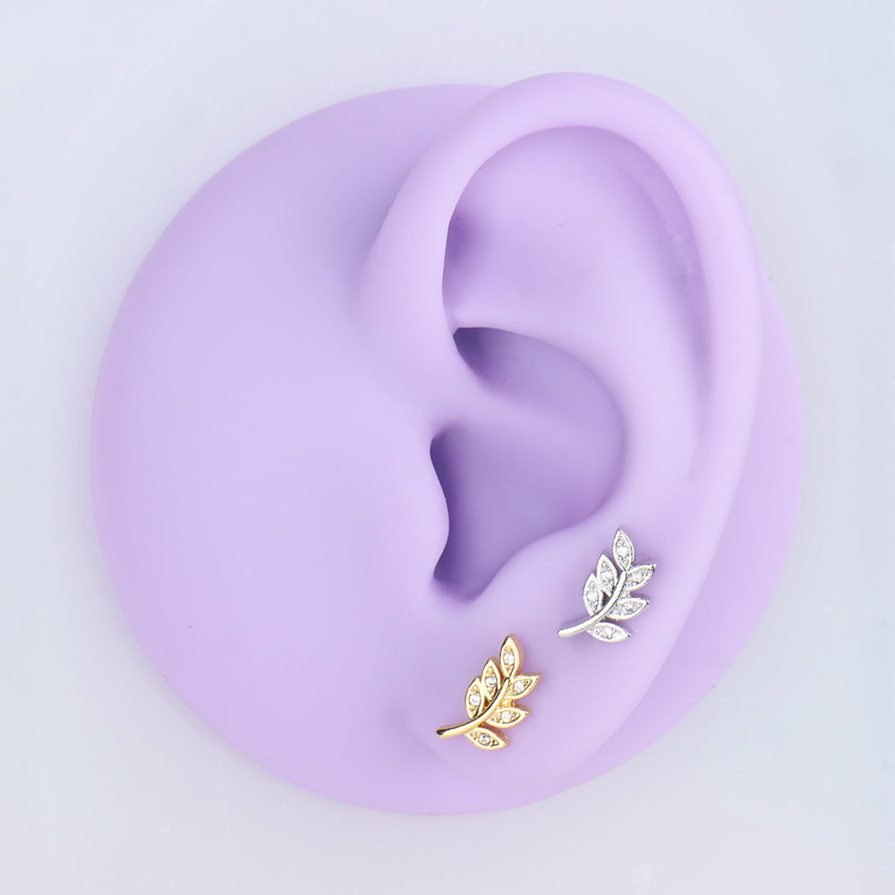 Branch Leaf Stud - OhmoJewelry