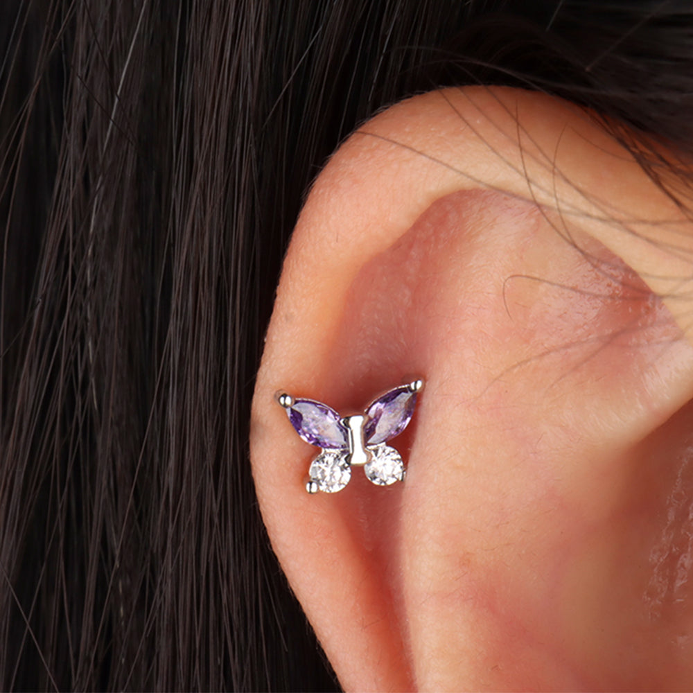 Butterfly in Purple Stud - OhmoJewelry