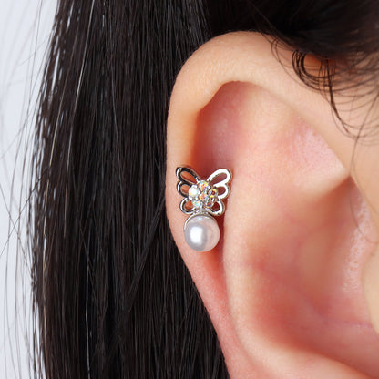 Butterfly Pearl Stud - OhmoJewelry