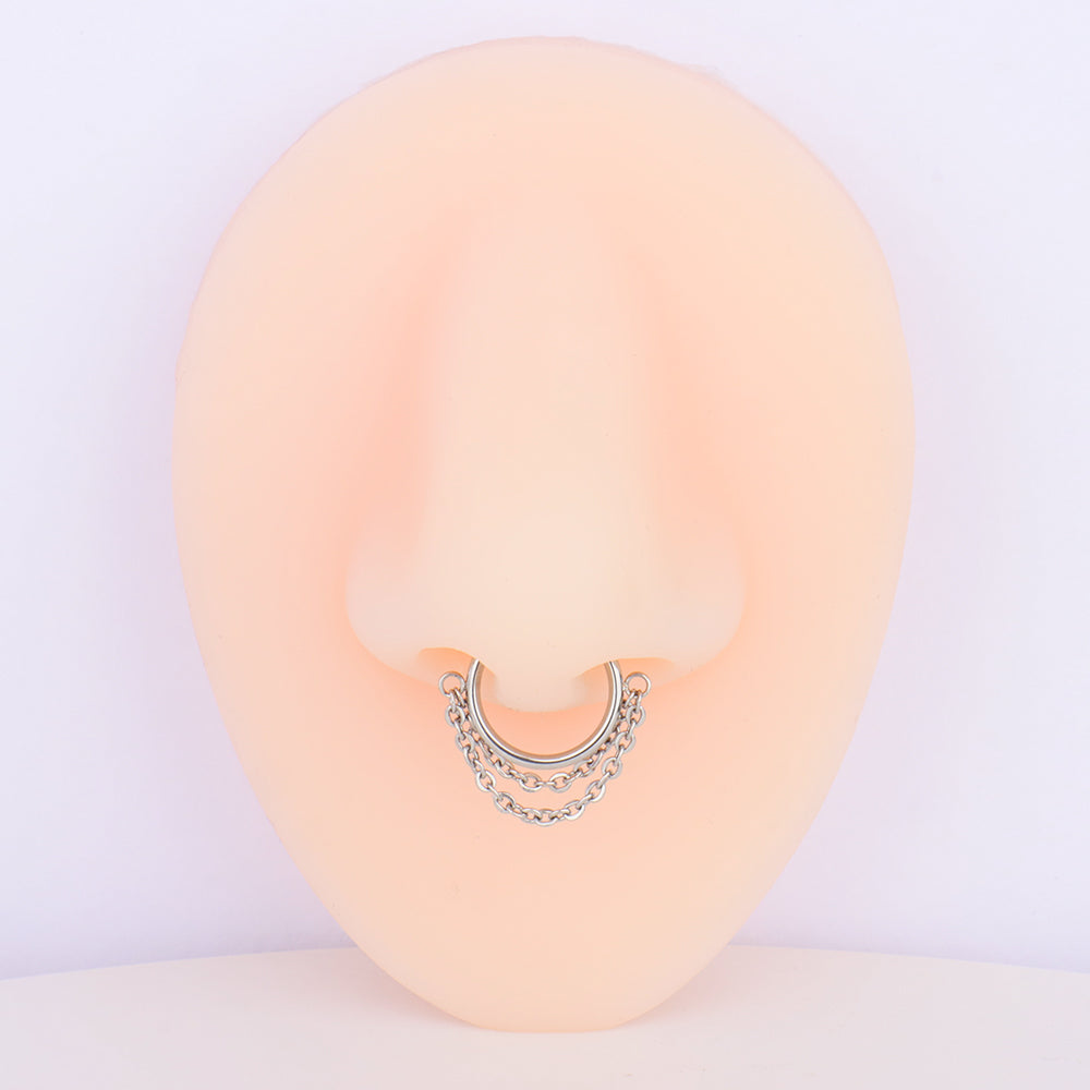Chain Hoop Nose Ring - Stainless Steel - Septum - Oumo Jewelry