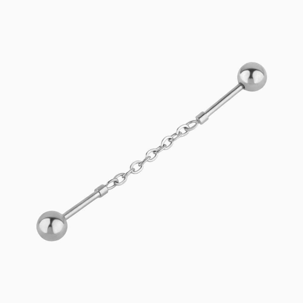 Chain Industrial Barbell - OhmoJewelry