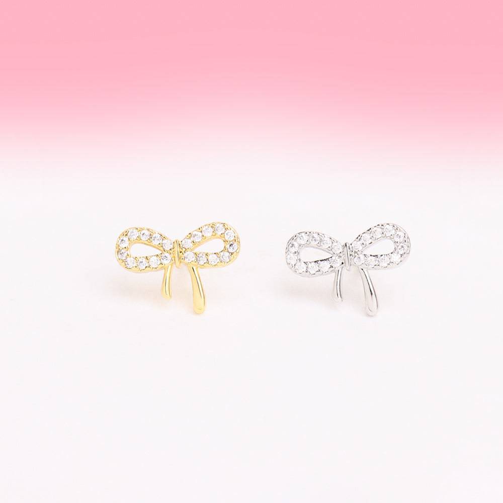 Charm Bow Stud - Stainless Steel - Upper Lobe, Helix - Oumo Jewelry