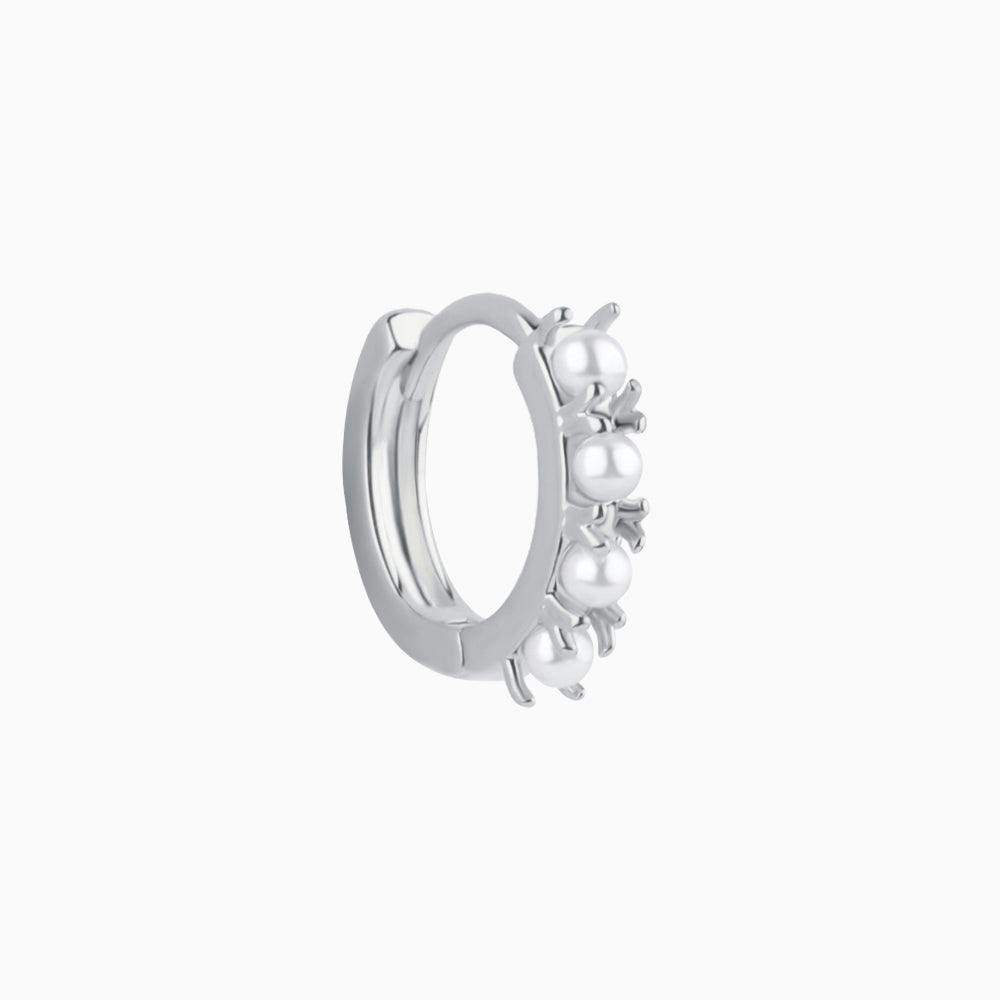 Charm Pearl Helix Hoop - Stainless Steel - Upper Lobe, Helix - Oumo Jewelry