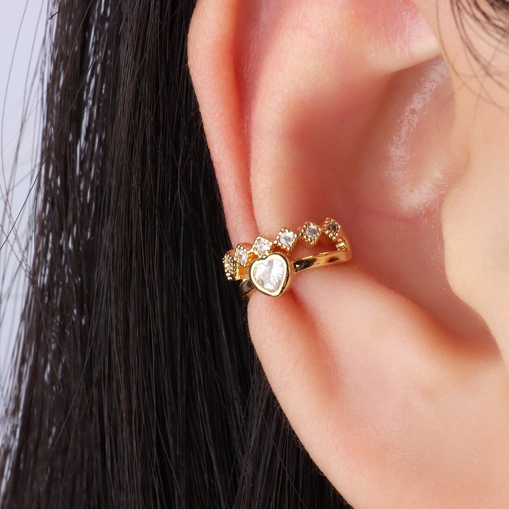 Charming Love Ear Cuff - Brass - Oumo Jewelry