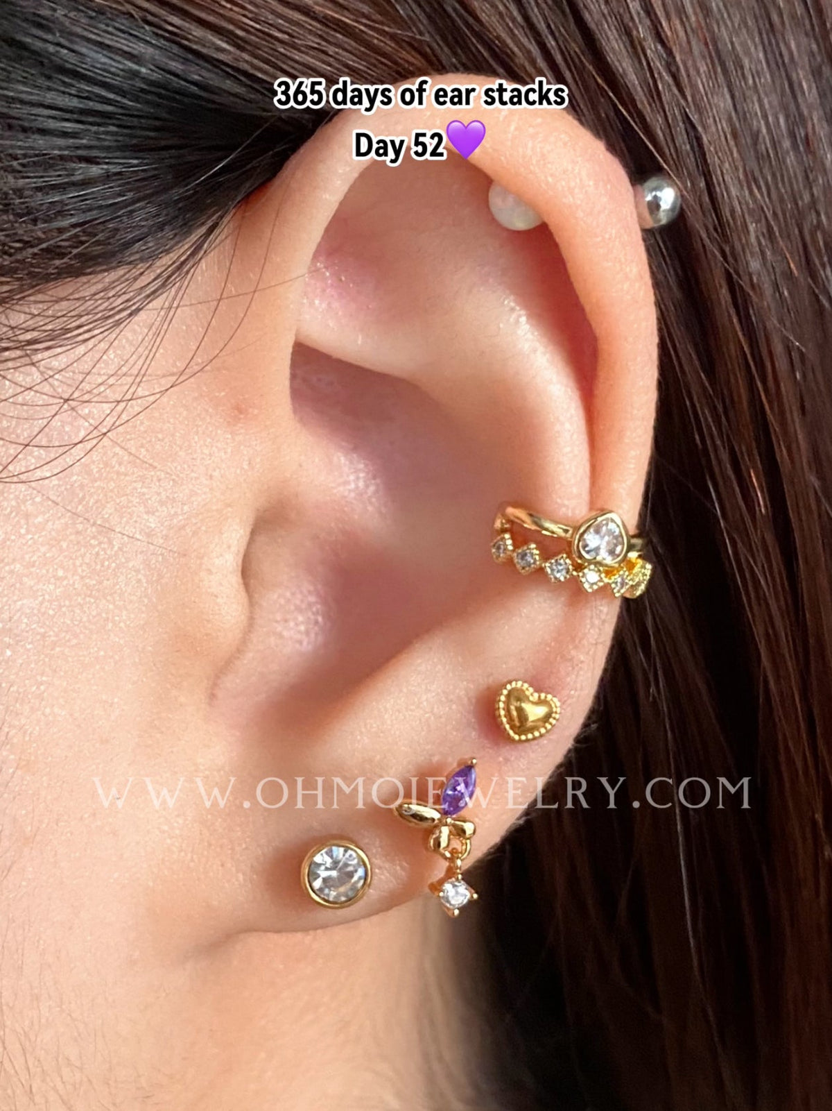 Charming Love Ear Cuff - Brass - Oumo Jewelry