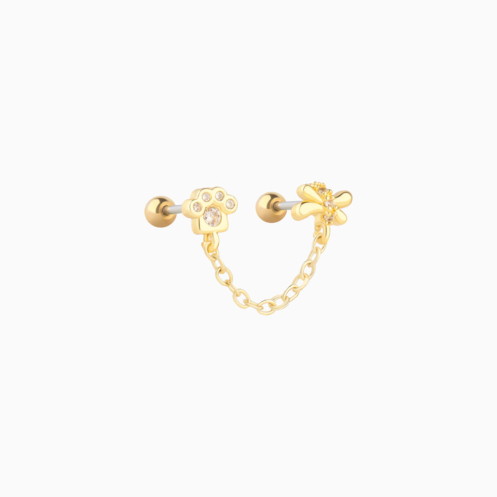 Claws Chain Earring - Stainless Steel - Upper Lobe - Oumo Jewelry