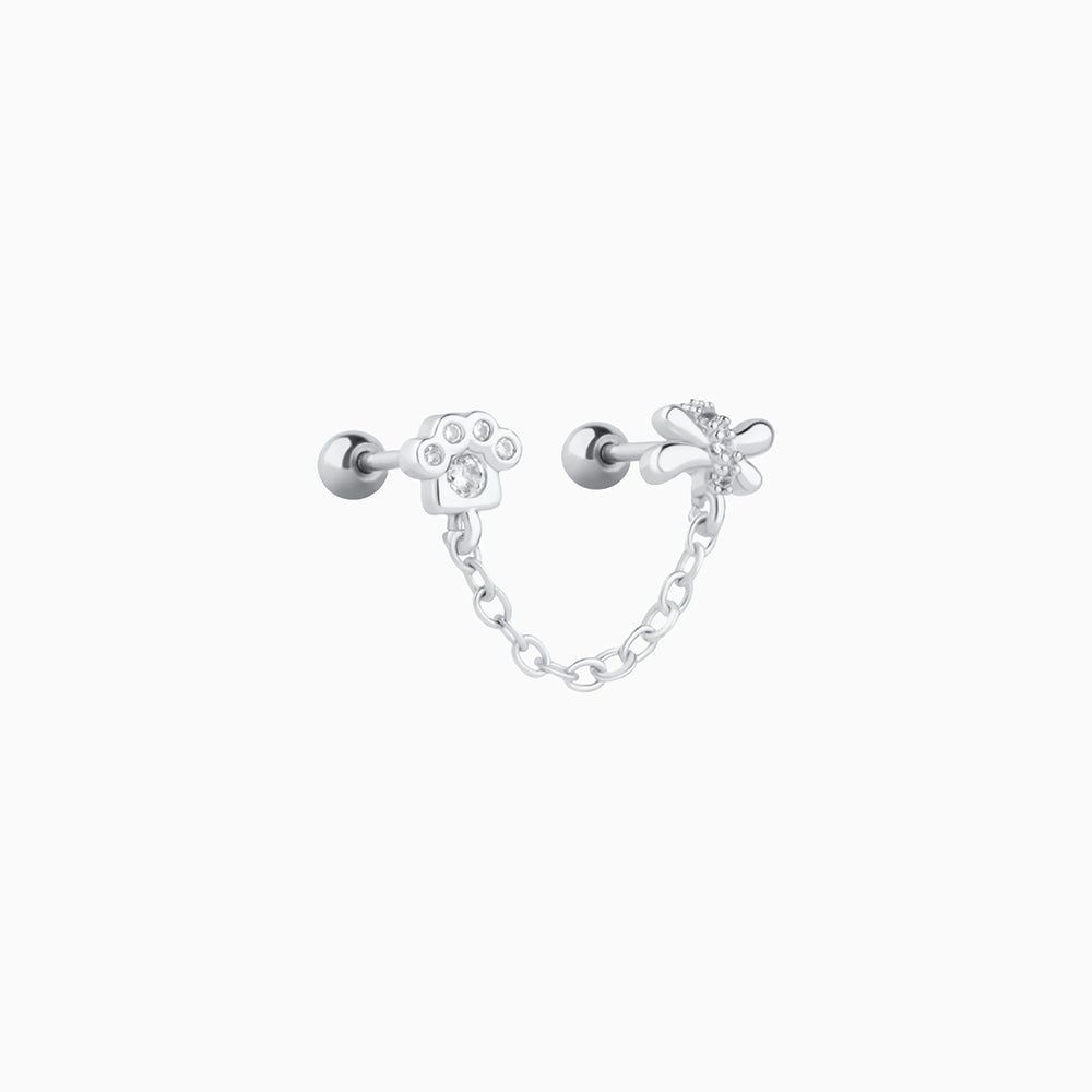 Claws Chain Earring - Stainless Steel - Upper Lobe - Oumo Jewelry