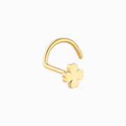 Clover Corkscrew Nose Ring - Stainless Steel - Nostril - Oumo Jewelry