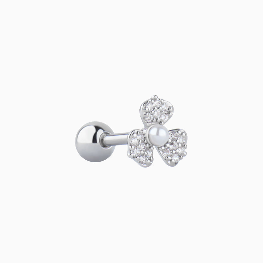 Clover Pearl Stud - OhmoJewelry