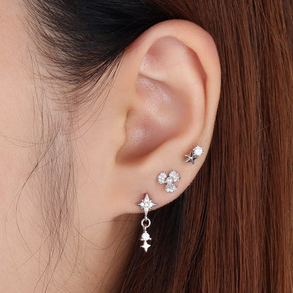 Clover Pearl Stud - OhmoJewelry