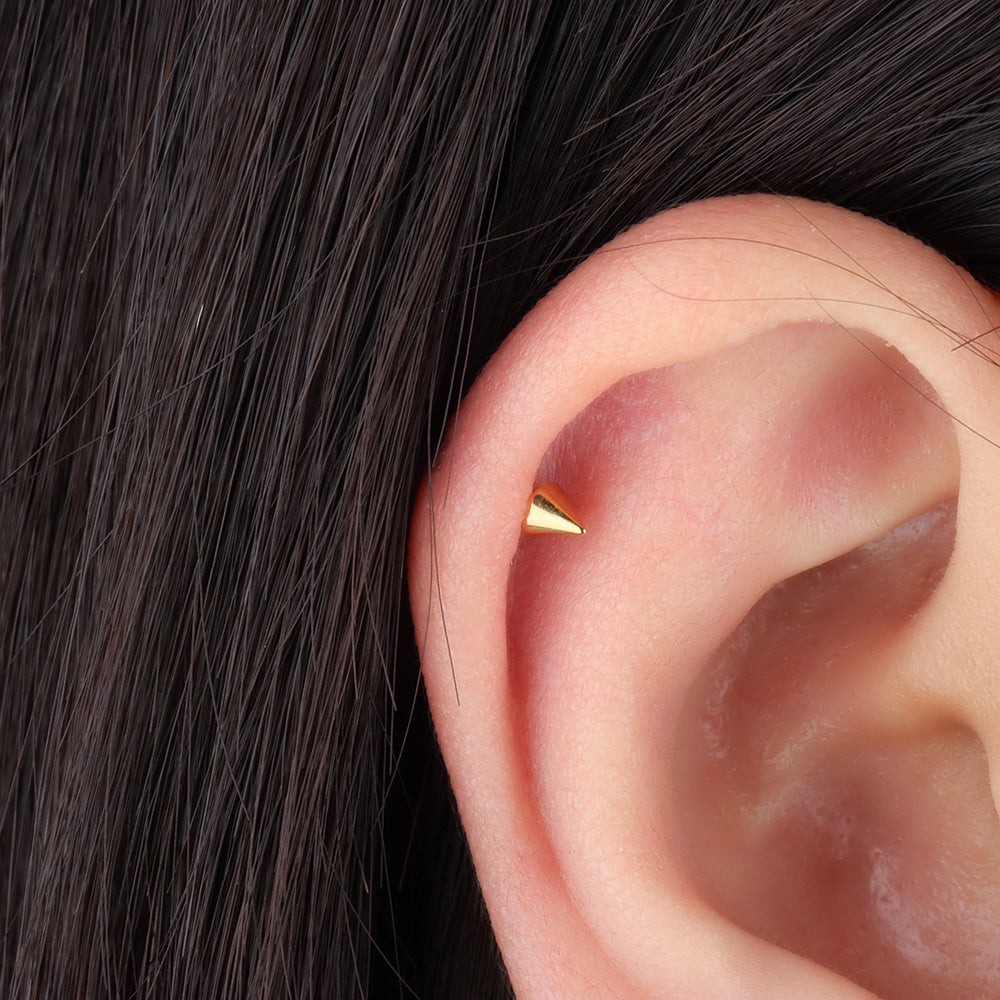 Cone Flatback Stud - Stainless Steel - Helix, Forward Helix, Upper Lobe - Oumo Jewelry