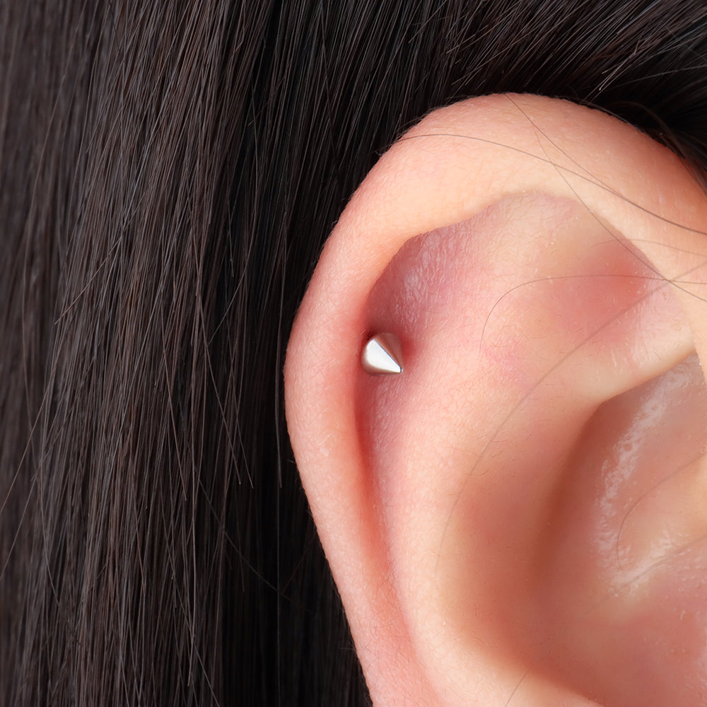 Cone Flatback Stud - Stainless Steel - Helix, Forward Helix, Upper Lobe - Oumo Jewelry