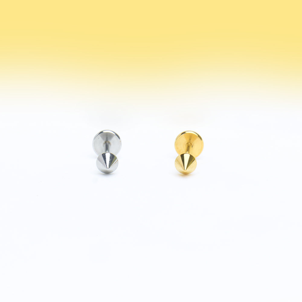 Cone Flatback Stud - Stainless Steel - Helix, Forward Helix, Upper Lobe - Oumo Jewelry