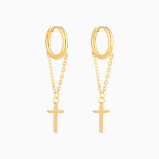 Cross Chain Earrings - OhmoJewelry