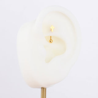 Cross Curved Barbell - OhmoJewelry