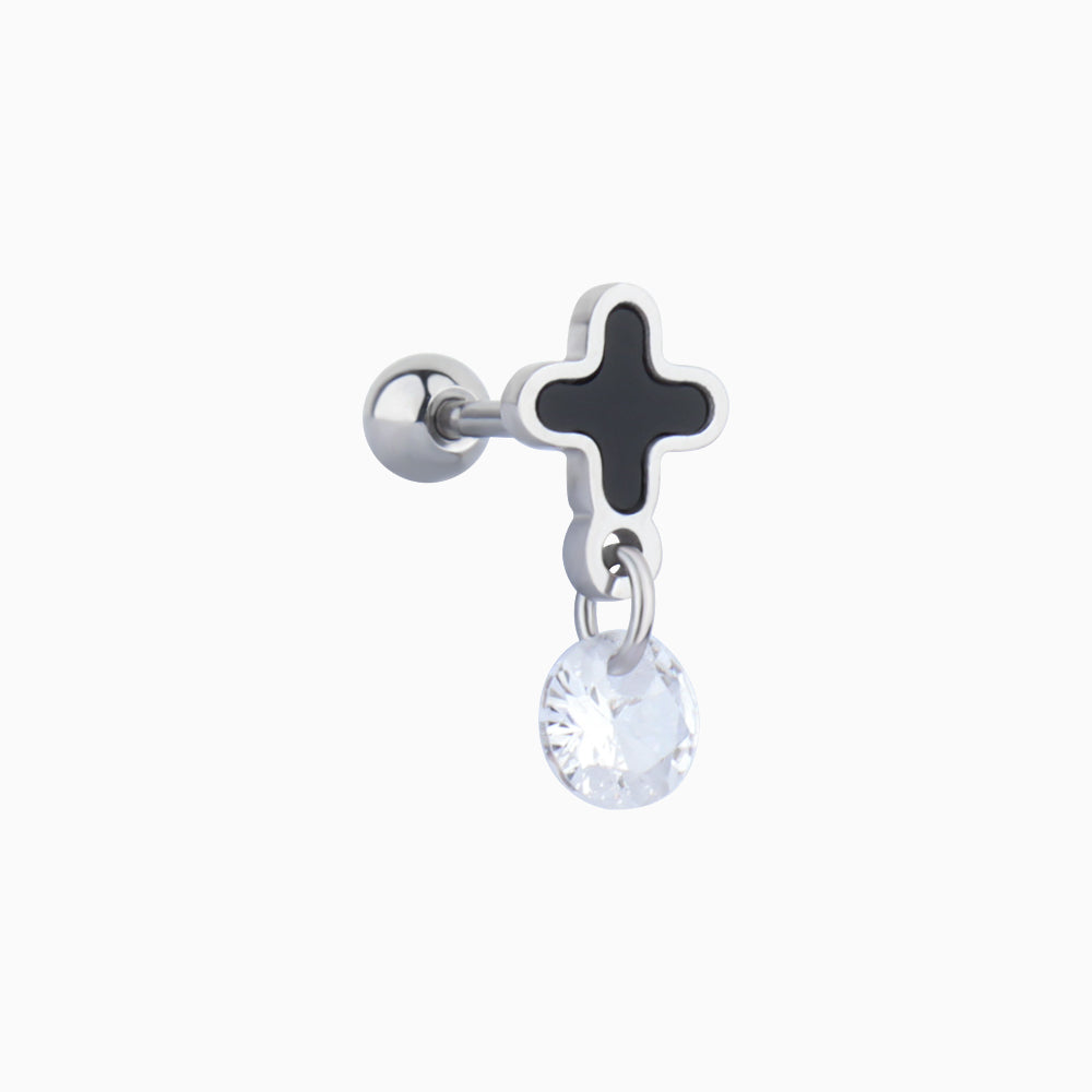 Cross Drop Stud - OhmoJewelry