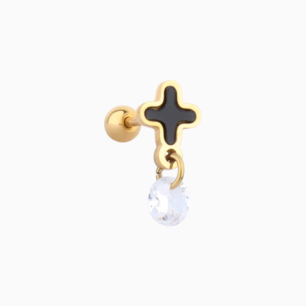 Cross Drop Stud - OhmoJewelry