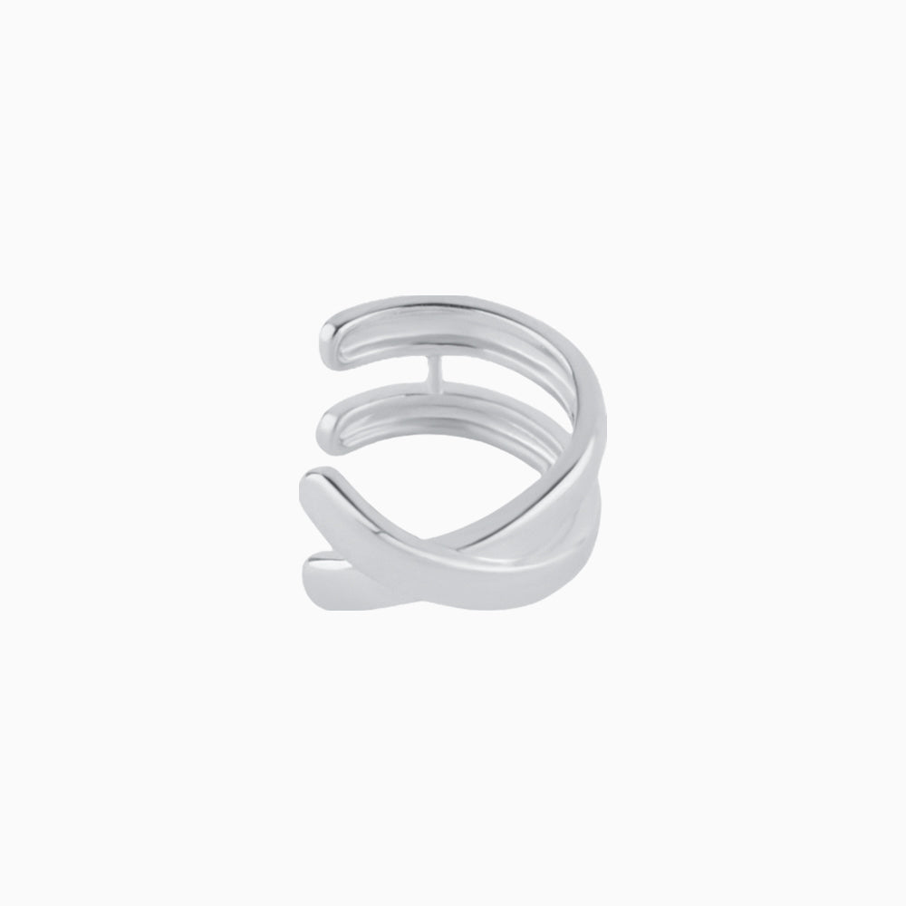 Cross Ear Cuff - Stainless Steel - Oumo Jewelry