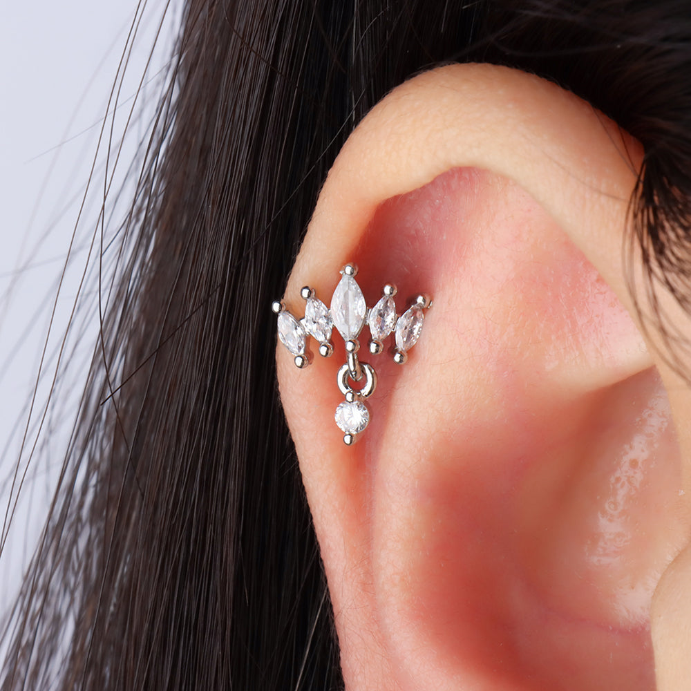 Crown Drop Stud - OhmoJewelry