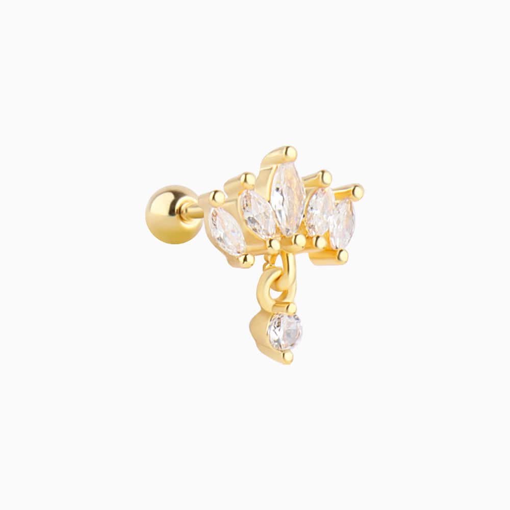 Crown Drop Stud - OhmoJewelry