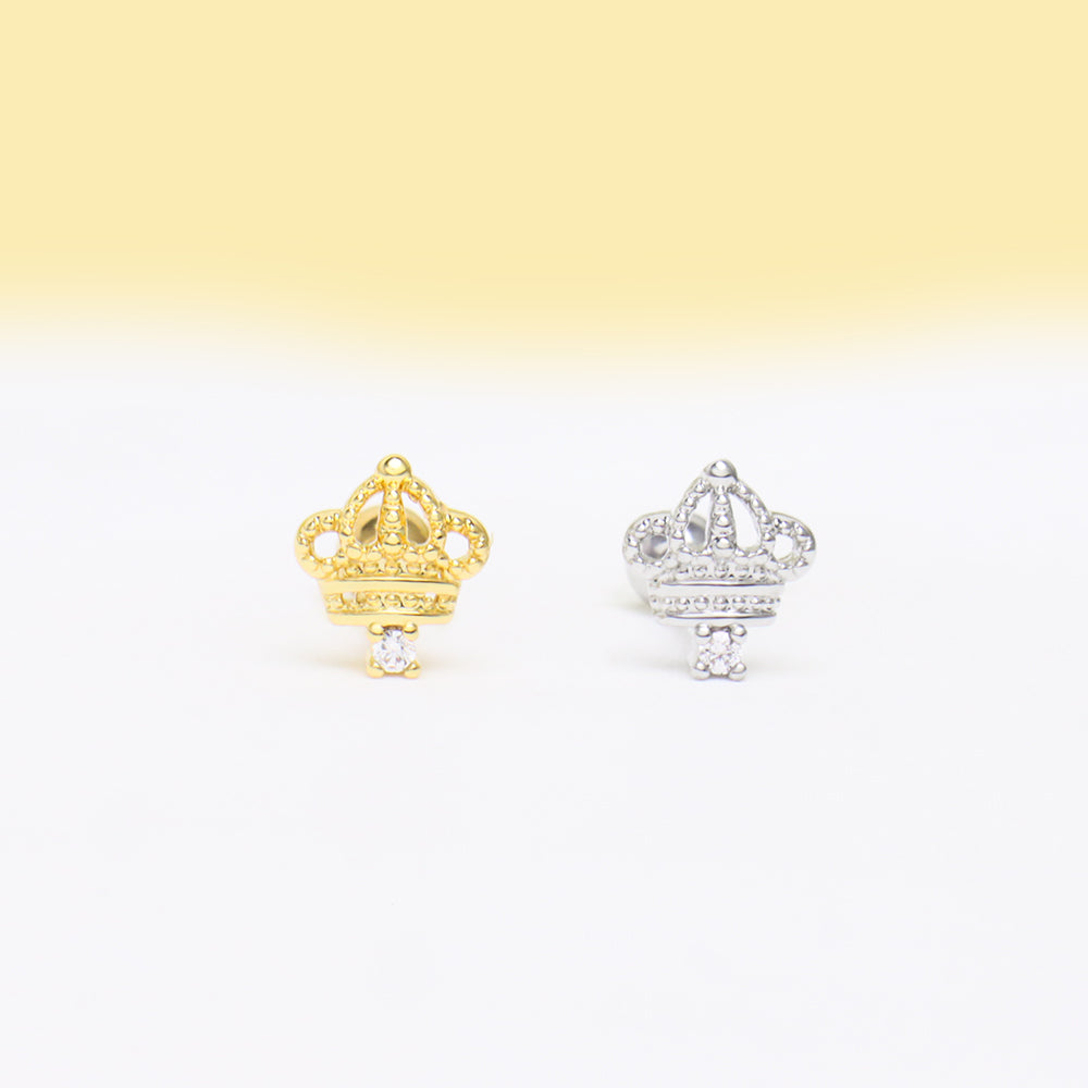 Crown Stud - Stainless Steel - Upper Lobe, Helix - Oumo Jewelry