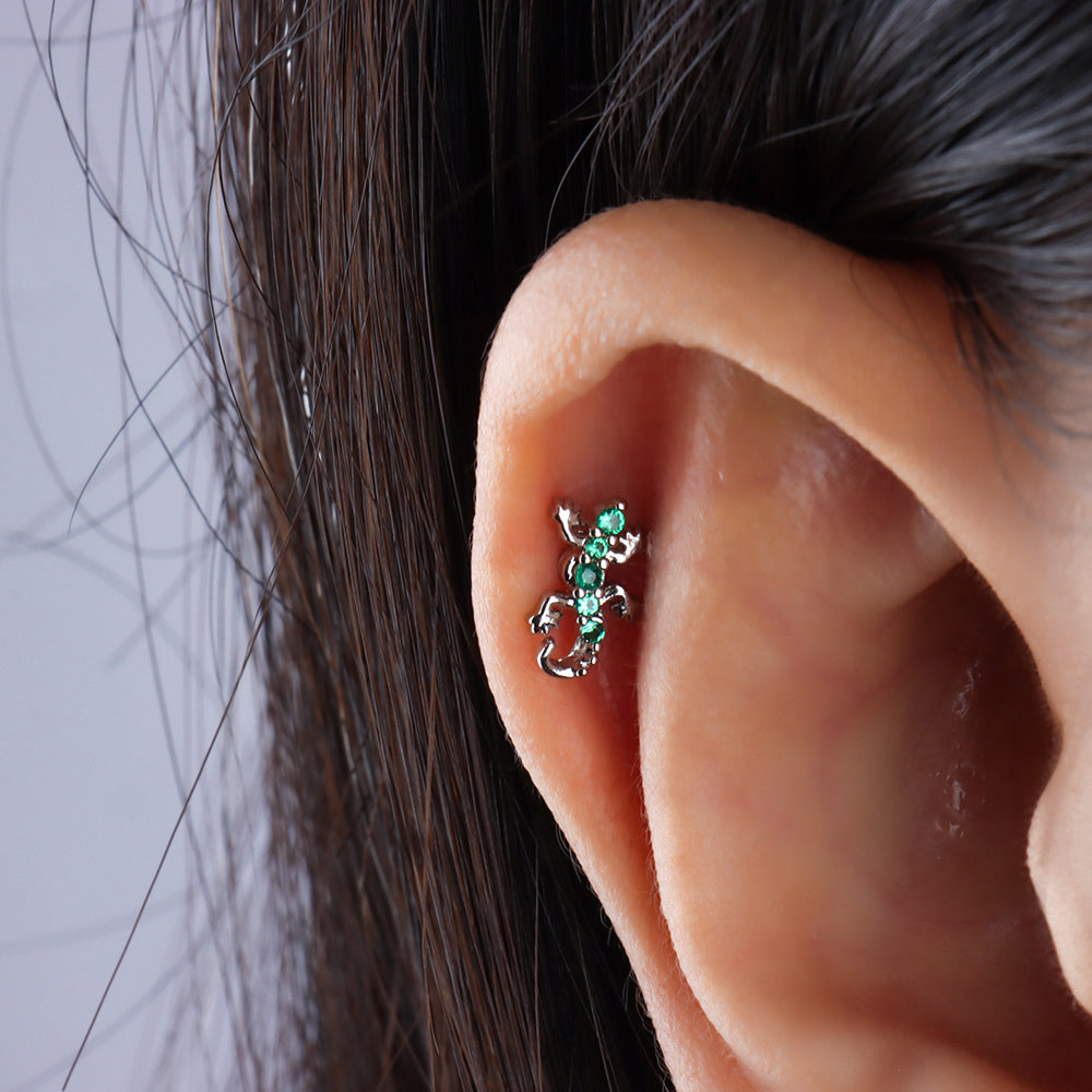 Cute Gecko Stud - Stainless Steel - Upper Lobe, Helix - Oumo Jewelry