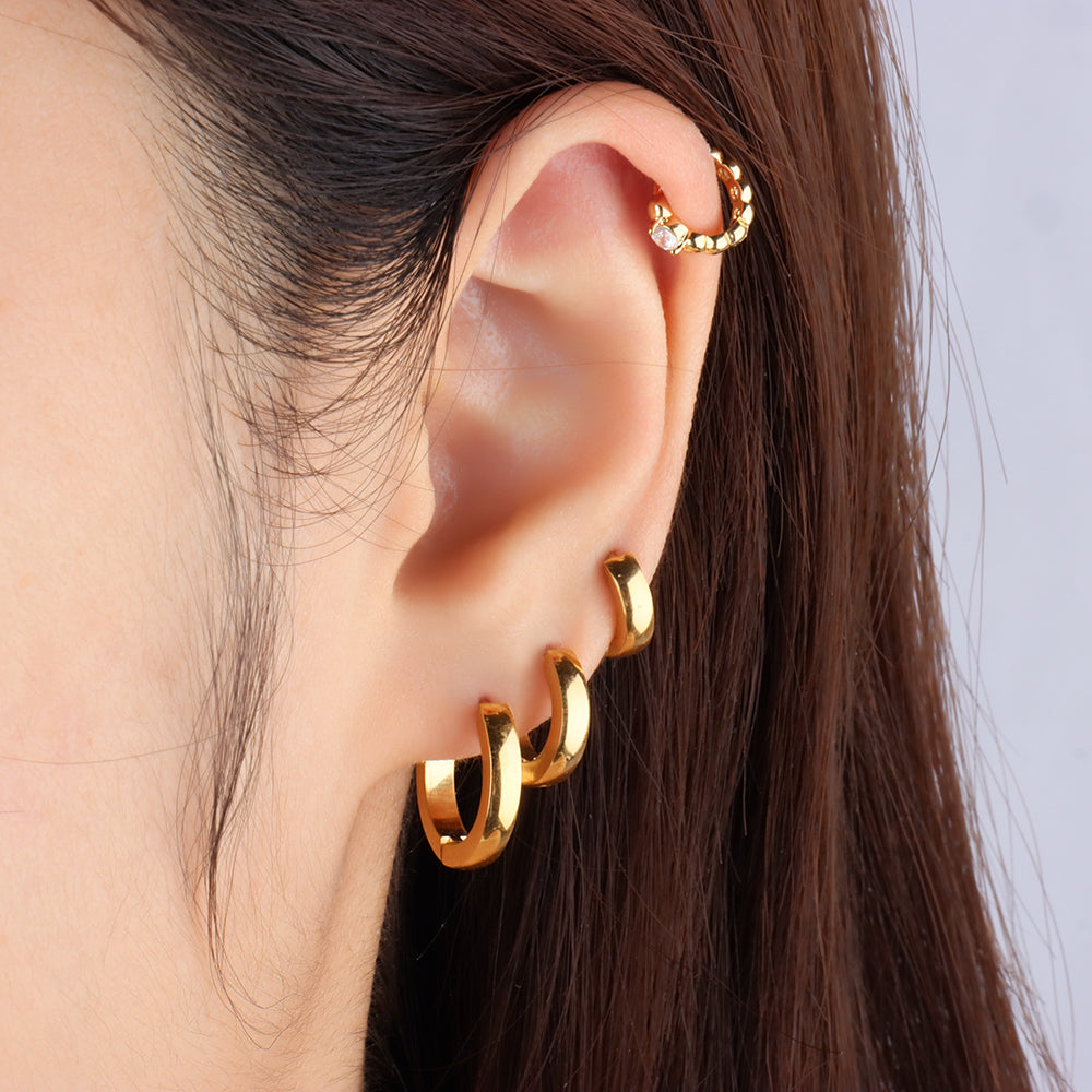 Cute Gem Helix Hoop - Stainless Steel - Helix - Oumo Jewelry