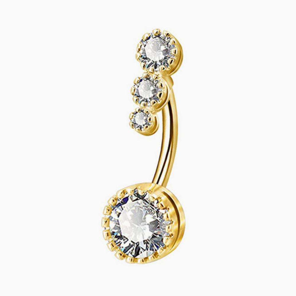 CZ Gem Belly Ring - OhmoJewelry