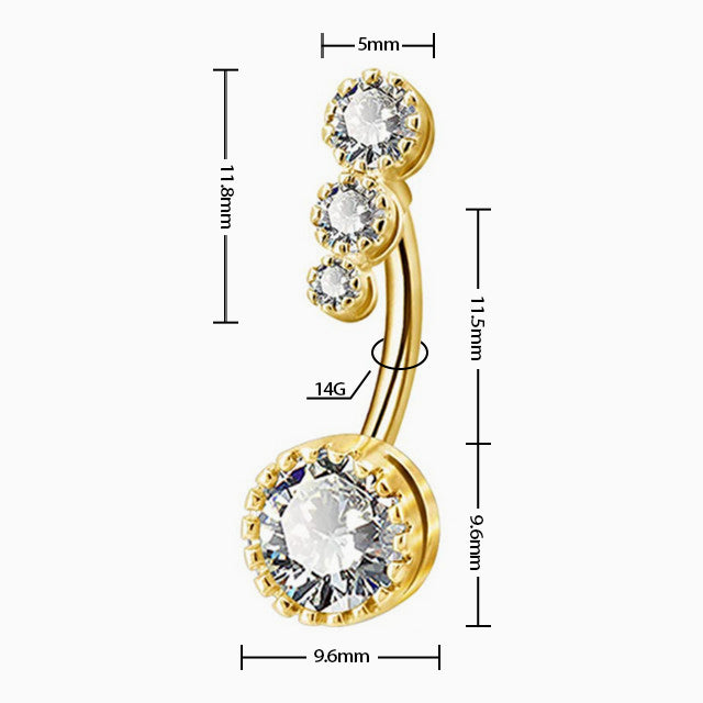 CZ Gem Belly Ring - OhmoJewelry