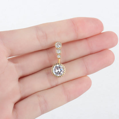 CZ Gem Belly Ring - OhmoJewelry