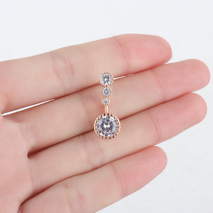 CZ Gem Belly Ring - OhmoJewelry