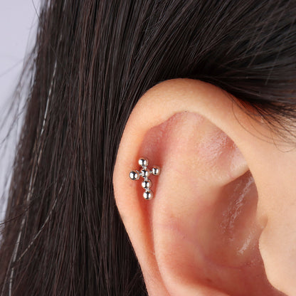 Dainty Cross Stud - OhmoJewelry