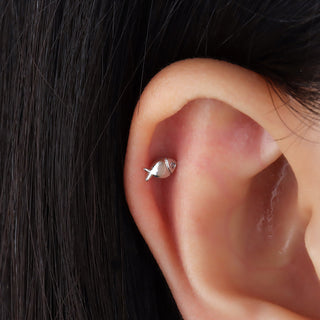 Dainty Fish Stud - OhmoJewelry